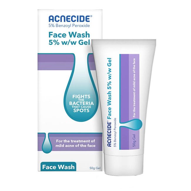 Acnecide Face Wash, For Acne Treatment and Spot Treatment With 5 Percent Benzoyl Peroxide, 50 g (Pack of 1)