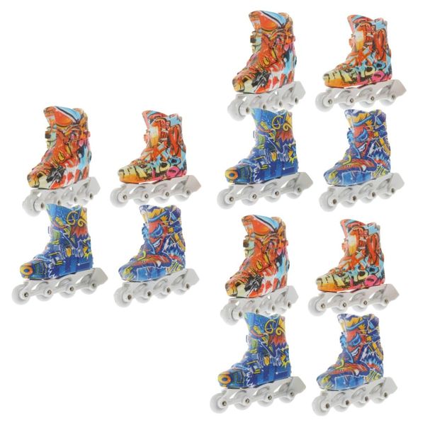 TOYANDONA 6 Pairs Work Desk Accessories Roller Skates for Kids Kid Toys Finger Skate for Kids Educational Mini Fingerboard Accessories Finger Skate Model Simulation Skate School Supply Small