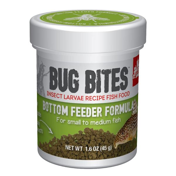 Fluval Bug Bites Bottom Feeder Fish Food, Granules for Small to Medium Sized Fish, 1.60 Oz., A6586