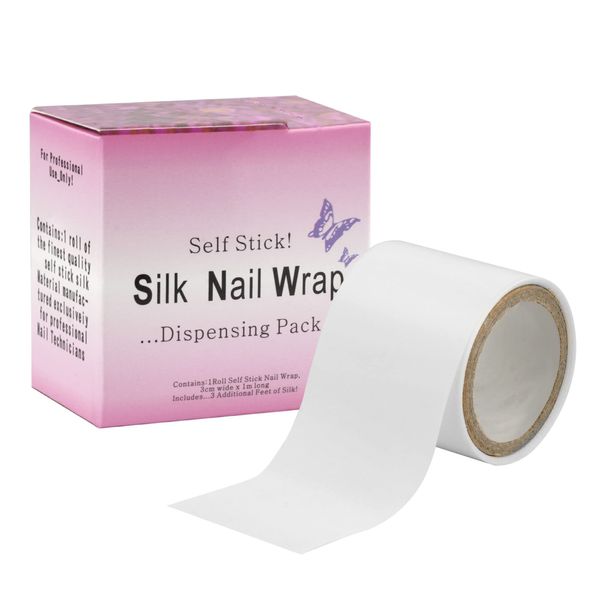 Chrontier Silk Nail Wrap Nail Splits Breaks Instant Reinforce Repair Bandage Tape Protector Self Adhesive Easy Trimerable for UV Gel Acrylic Nail Art Extension Fiberglass Professional Manicures Tool