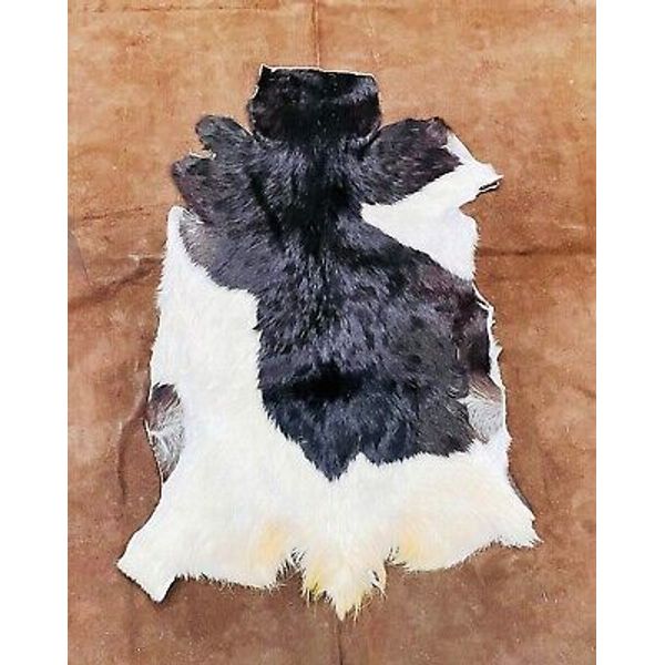 Scandinavian Dual Color Leather Goat Hide Animal Skin, Nordic Summer Fur Coat