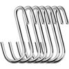 ESFUN 30 Pack Heavy Duty S Hooks Pan Pot Holder Rack S/Round/30PCS, Silver