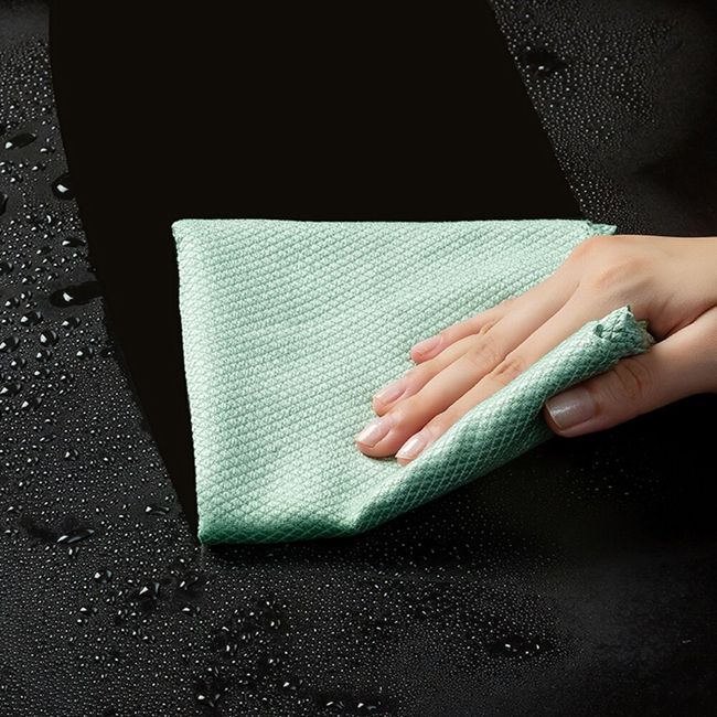 5/10pcs Microfibre Dish Towels Fish Scale Cleaning Cloth Reusable Kitchen  Wipes Soft Dishcloths Lint-Free Cleaning Cloth for