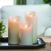 3 Piece Set Aurora Flame Bisque Dancing LED Flameless Candles w/ Remote Control