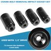 17/21/22/27mm Harmonic Balancer Socket Crank Bolt Socket Set Removal Tool 1/2"