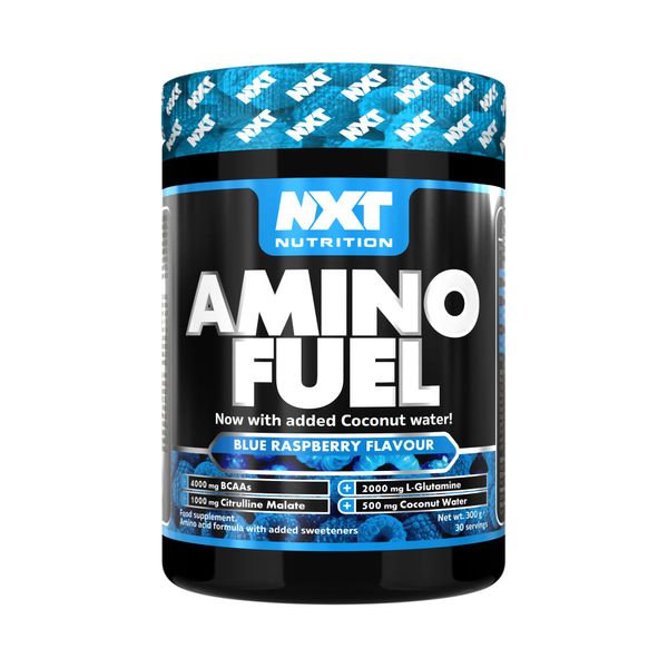 NXT Nutrition Amino Fuel Energy Drink | BCAAs Amino Acids with Beta Alanine, Vitamin D3 and Citrulline Malate – for Performance, Endurance and Energy Support | (Blue Raspberry)