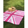 Lancashire Textiles Single Super Soft Pink Union Jack Fleece Throw/Blanket