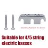 CashBeat Brass Bass String Retainer, Silver String Tree with Mounting Screws (for Electric/Precision Bass)