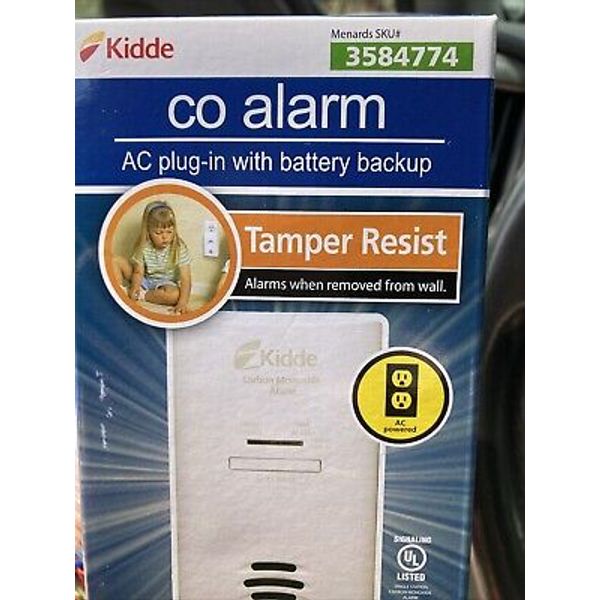 Lifesaver Kidde Carbon Monoxide Alarm Tamper Resist Alarm New Plug In/Battery