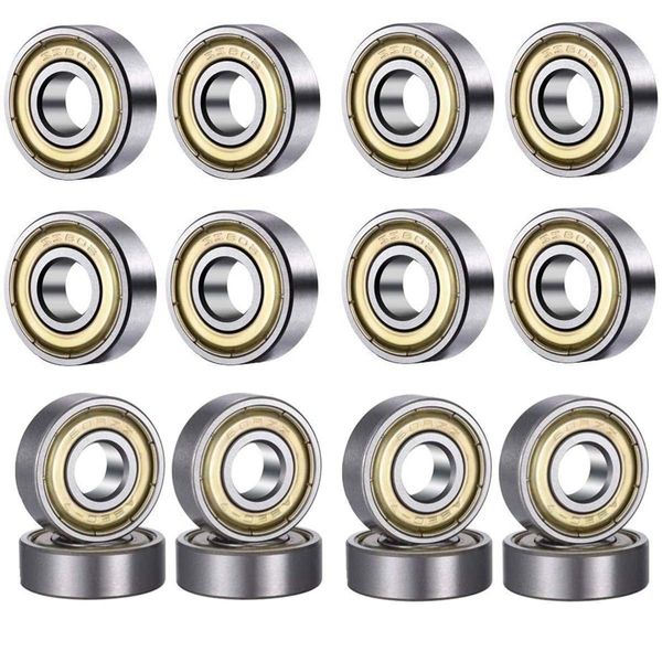 608 ZZ Ball Bearings(10PCS), 608ZZ Metal Double Shielded Miniature Deep Groove Skateboard Ball Bearings (8mm x 22mm x 7mm)