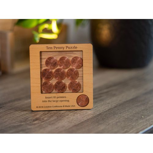 10 Penny Puzzle - A Circle Packing Problem - Ten Mint Pennies are Included
