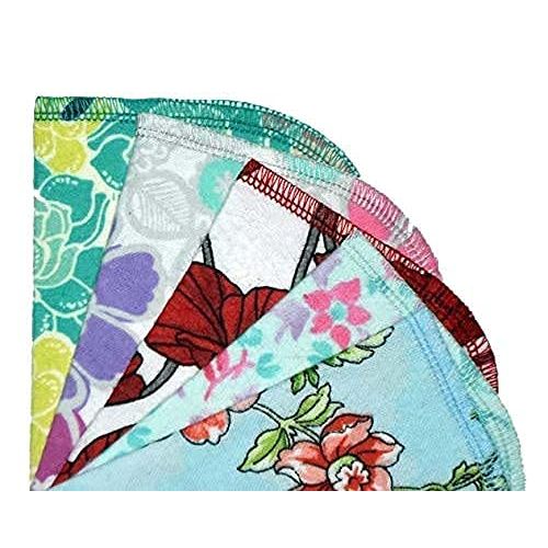1 Ply Printed Flannel Little Wipes 8x8 Inches Set of 5 Flower Splash