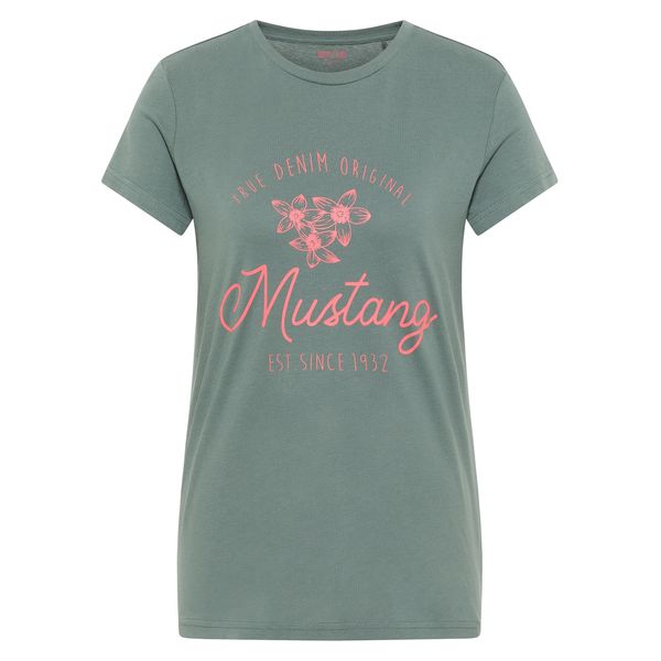 MUSTANG Women's Style Alina C Print T-Shirt, Balm Green 6390, XS