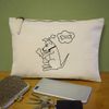 'Dog Obsessed With Bones' Canvas Clutch Bag/Accessory Case (CL00038105)
