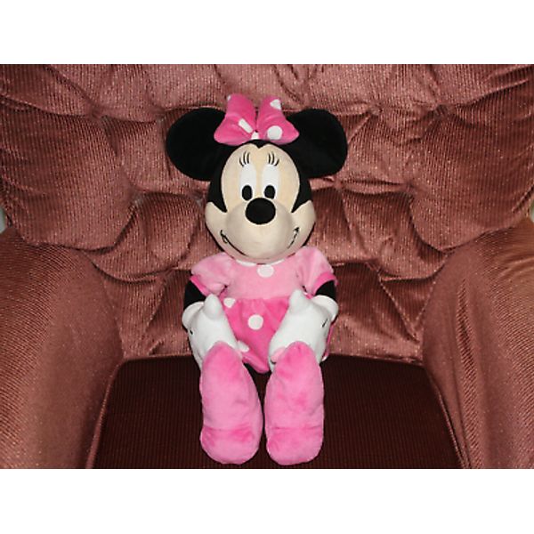 Disney Minnie Mouse Plush Wearing Pink Dress Shoes/Bow Large 21" Stuffed Animal