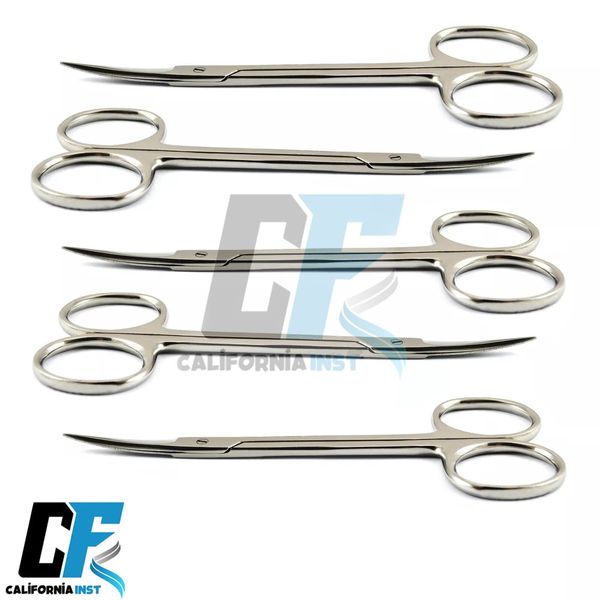 5X Dental Surgical Iris Curved Gum Scissors 4.5'' Surgery Tissue Trimming Sharp