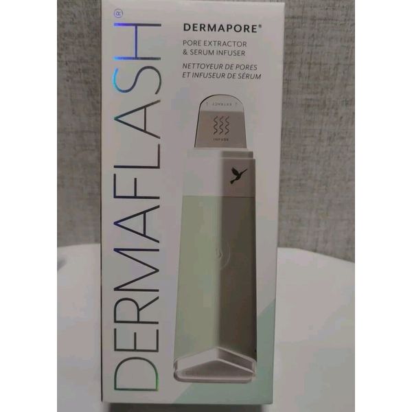 New NIB Dermaflash Dermapore Pore  Extractor & Serum Infuser, Icy Green