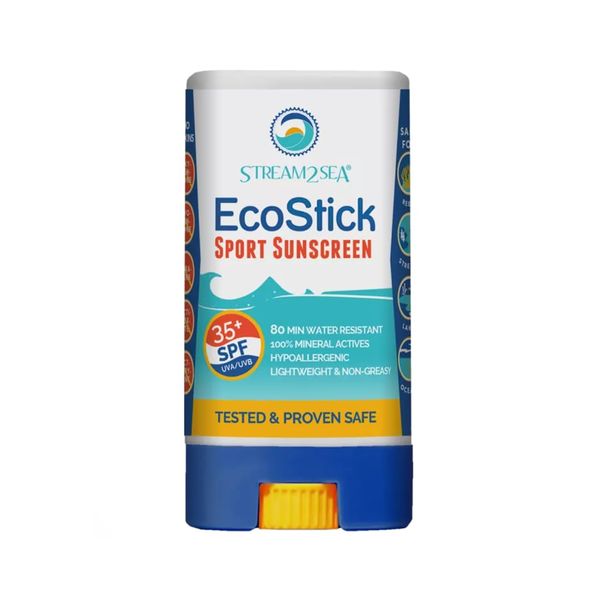 STREAM 2 SEA EcoStick SPF 35 Mineral Sunscreen Stick | Sweat & Water Resistant Sunblock | USDA Approved Biodegradable & Reef Safe Sunscreen Protection(EcoStick Sport)