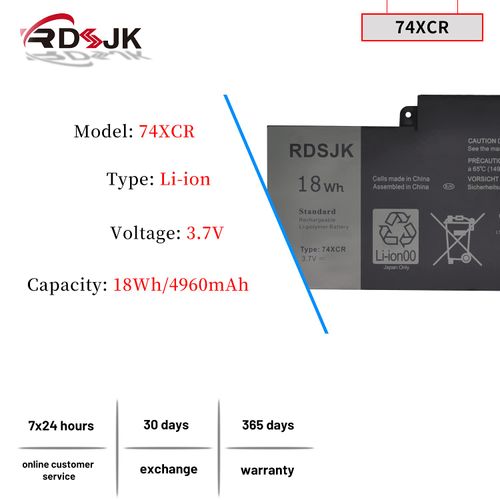 RDSJ 74XCR Laptop Battery Compatible with Dell Venue 8 Pro 5830 T01D T10D-5830 Windows VXGP6 X1M2Y Series Tablet 074XCR 0X1M2Y 0VXGP6 3.7V 18Wh