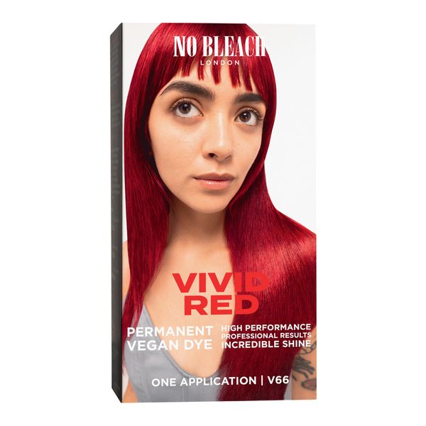No Bleach London Permanent Hair Dye, Long-Lasting and Multi-dimensional At-Home Hair Colour, Fortified with Vegan Sea Silk and Cocamide for Incredible Shine, Colour: Vivid Red (Complete Kit)