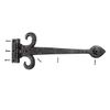4 Black Wrought Iron Door Strap Hinge 15.5" L Rust Resistant Flush Mount
