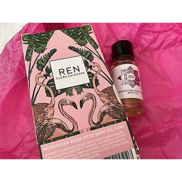 REN Clean Skincare Moroccan Rose Otto Bath Oil , 10 ml / .34 Oz New In Box Mini