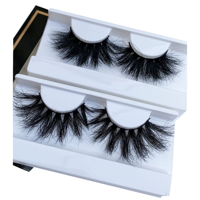 False Eyelashes 28-30MM Mink Eyelashes Strips Long Hand Made Mink Lashes Wholesale Bulk 2Pairs Eyelashes Pack