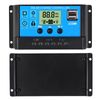 30A Solar Charge Controller 12V/ 24V Solar Panel Charge Controller Intelligent Regulator with 5V Dual USB Port Display Adjustable Parameter LCD Display and Timer Setting ON/Off Hours (1) (2pcs)
