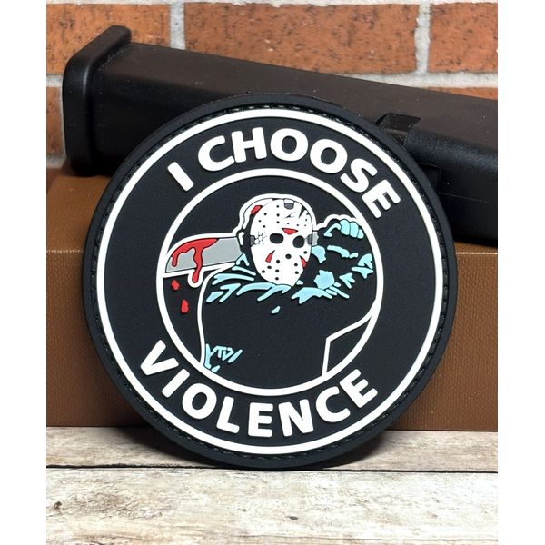 Tactical Morale PVC Patch -  Jason Voorhees Patch - I Choose Violence Gun Patch