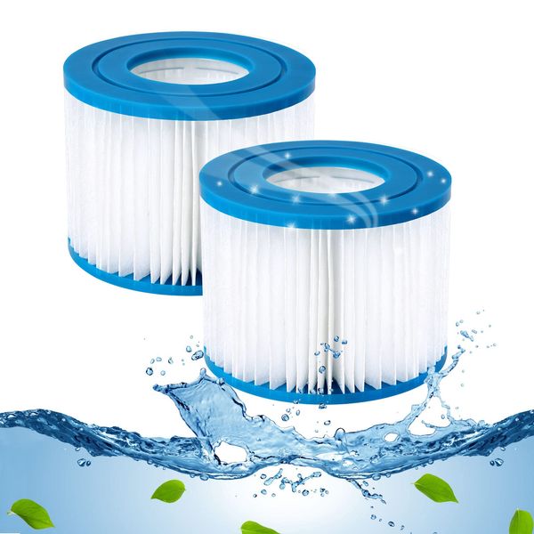 FWLWTWSS Hot Tub Filter Cartridges VI for Bestway Filter Replacement for All Lay-Z-Spa Models, Lazy Spa Filter, Hot Tub, Miami, Vegas, Monaco, Palm Springs, 2 Filters