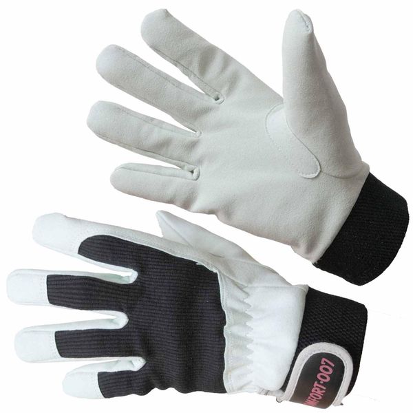 Fuji Gloves 007 Work Gloves, Cattle Comfort, Microfiber, L, Black
