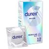 Durex Nude, Condoms, Regular Fit, 12s, Ultra Thin, Designed To Feel It All, With Silicone Lube