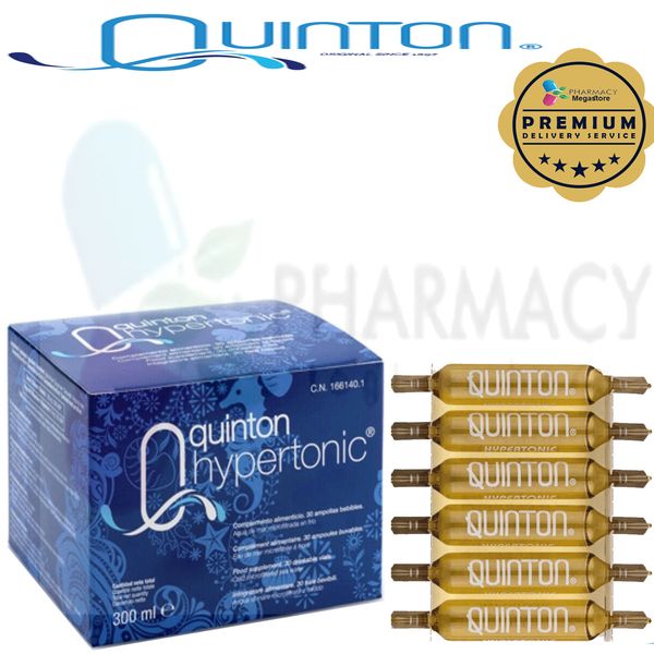 Quinton Hypertonic Solution - Filtered Sea Water Hydration - 30 Ampollas of 10ml