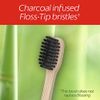 Colgate Charcoal Bamboo Toothbrushes, Eco Friendly Natural Bamboo Handle, Soft, 4 Count