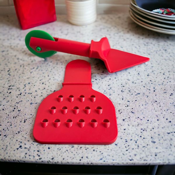 Lot of 2 Play Doh Pizza Hut Cooking Kitchen Tools Cheese Grater 4” Cutter 6” Red