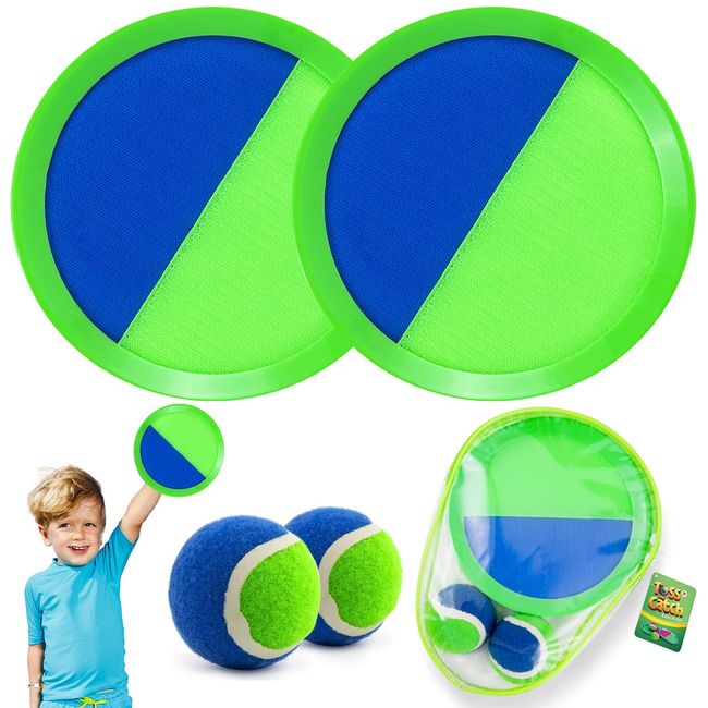 Weokeey Klettballspiel für Kinder Klettball Strandspielzeug Wasserdicht Ball Klettspiel Wurf Spiel Kinderspielzeug Garten Outdoor Spiele für Kinder ab 3 4 5 6 7 Jahren Junge Mädchen Ostergeschenk