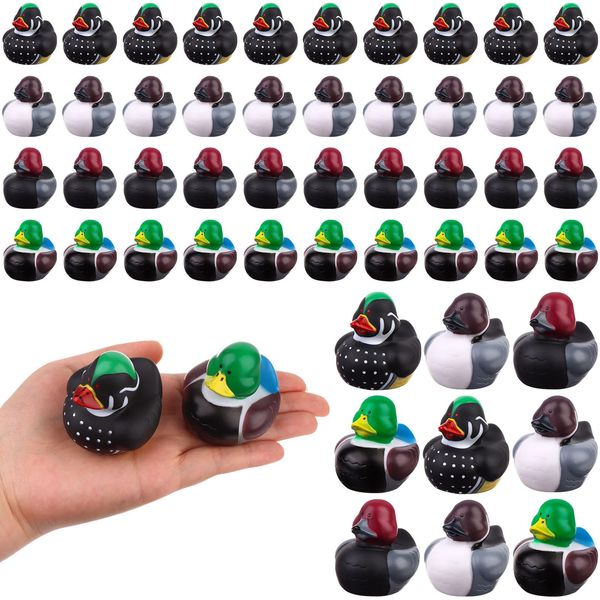 40PCS Family Mallard Rubber Duck 4 Assorted Rubber Ducks for Fun Bath Squirt Squeaker Duckies, School Classroom Present Bath Toys Prizes Ducky, Party Favor