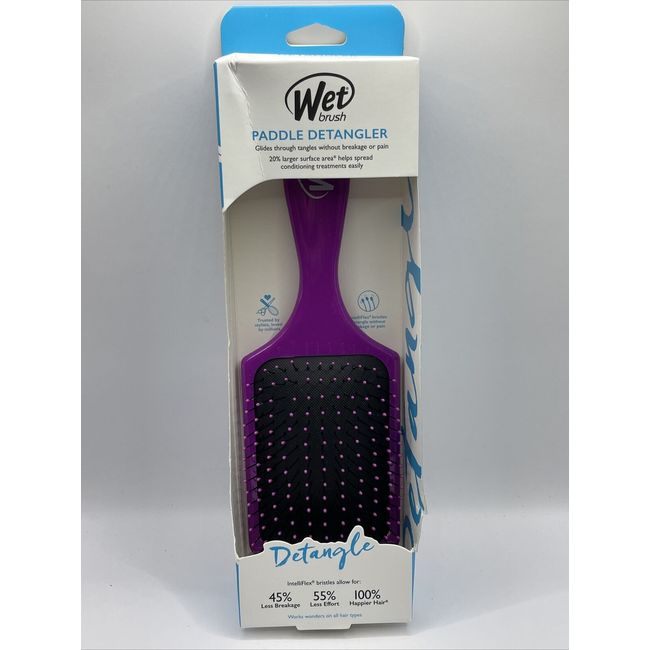 Wet Brush Paddle Detangler Ultrasoft IntelliFlex Bristles Puple, 1 Count