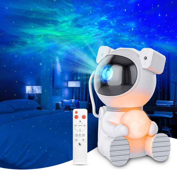 Cayclay Astronaut Light Projector, Galaxy Projector for Bedroom, Star Projector with Moon Lamp, LED Nebula Night Light for Kids, Room Decor, Party, Gift