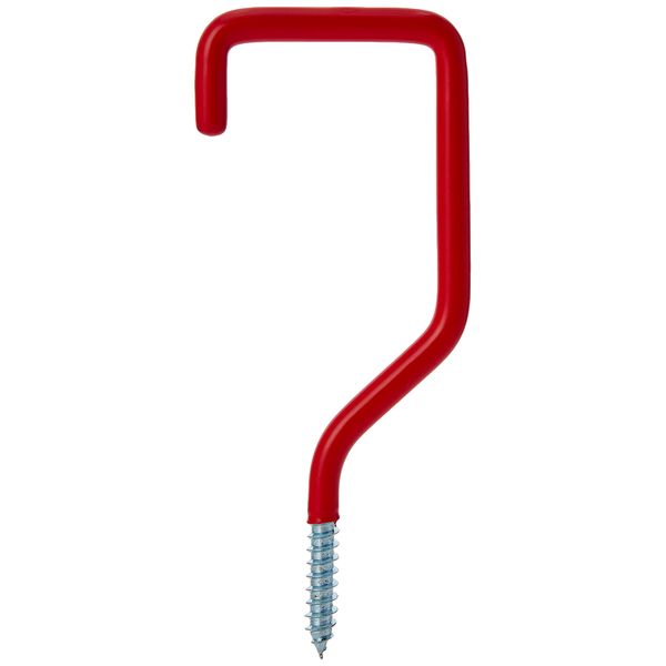 Merriway® BH00900 (4 Pcs) Utility Storage Shed Garage Hook Red Plastic Coated - Pack of 4 Pieces