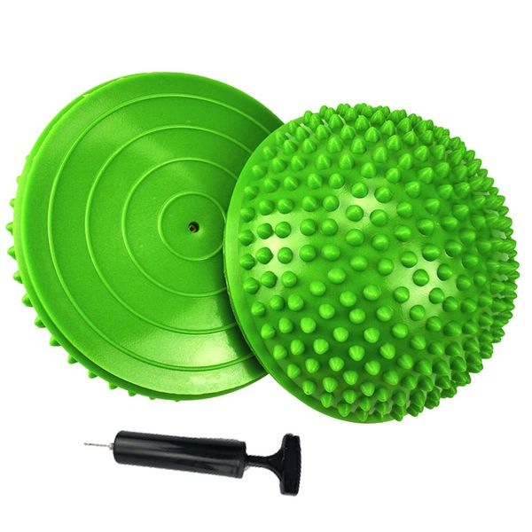 2PCS Hedgehog Balance Pods, Pimples Pilates Ball with Pump, Half Spiky Fitness Domes for Kids Adults Sports, Foot Massage, Stability Training, Muscle Balancing Therapy, Yoga Gymnastics Exercise (A)
