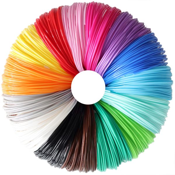 15 Bright Colors 1.75mm 3D Pen PLA Filament Refill, Each Color 10feet, Total 150 Feet 3D Pen/3D Printer PLA Sample Pack, Compatible with MYNT3D / SCRIB3D Printing Pen