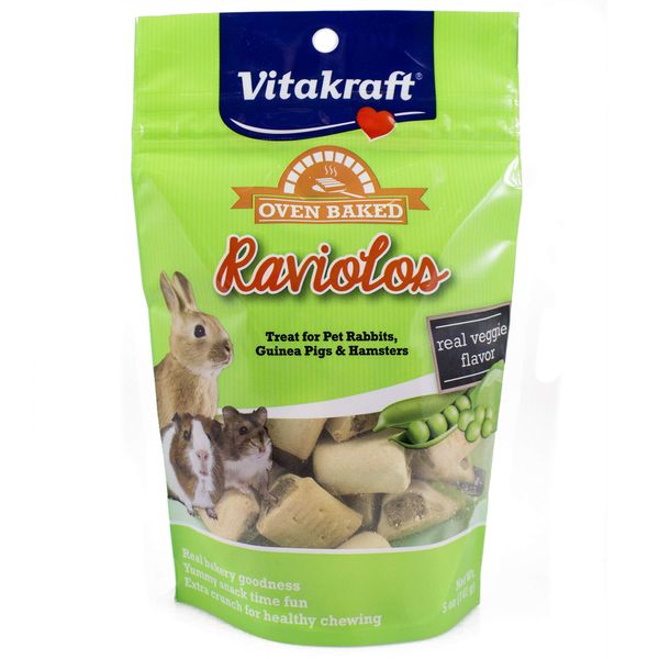 Vitakraft Raviolos Small Animal Treat - Made with Real Vegetables - For Rabbits, Guinea Pigs, and Hamsters Brown 5 Ounce (Pack of 1)