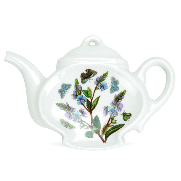 Portmeirion BG07190 Botanic Garden Teabag Tidy/Spoon Rest Single, Ceramic, White,5.5 Inches