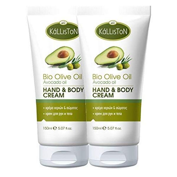 Kalliston, Organic Avocado Olive Oil Lotion, Hand & Body Cream, Made in Island of Crete, Greece, 5.07 oz Each, Pack of 2