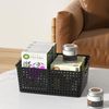 Oymlclivisa Plastic Woven Storage Basket, Plastic Shelf Basets Medium, 4 Packs