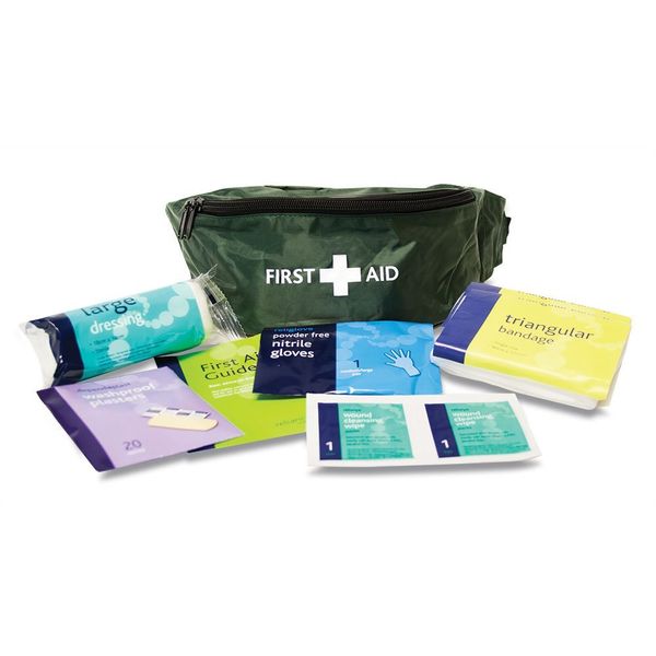 Reliance Medical HSE 1 Person Travel Kit in Riga Bum Bag - Wearable, Comfortable First Aid Kit with Essentials For Outdoors