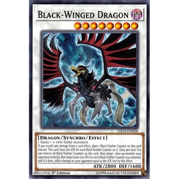 LED3-EN028 1st Edition Black-Winged Dragon Trading Card
