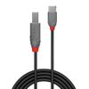 LINDY 2m USB 2.0 Type C to B Cable, Anthra Line