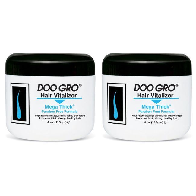 DOO GRO Mega Thick Hair Vitalizer 4oz - Helps Reduce Breakage, Longer Hair - 2PK